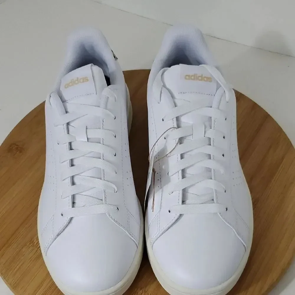 adidas Advantage Cloud White Leopard Print Tennis Sneakers Women's 9 NIB